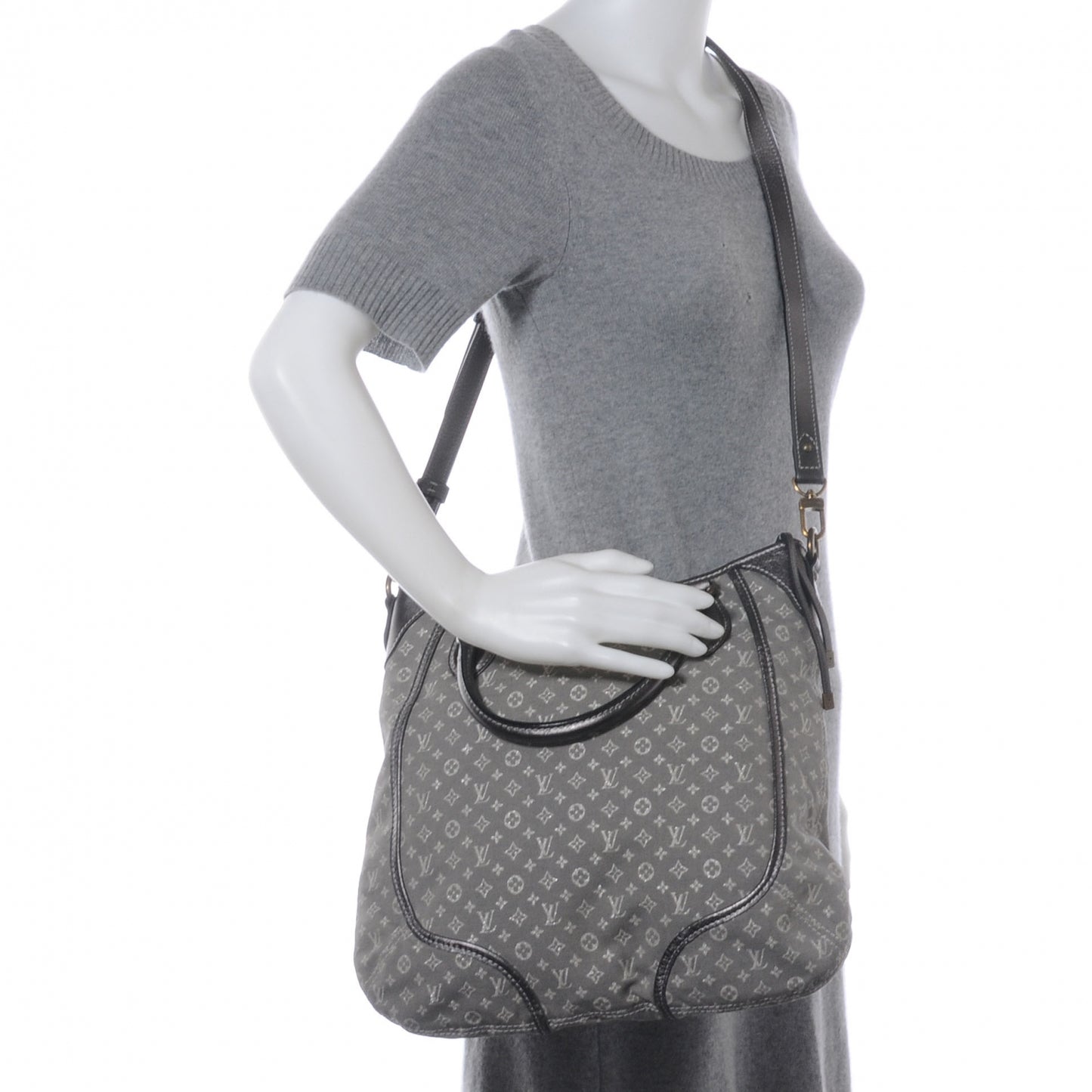 Mini Lin Monogram Besace Angele Platine