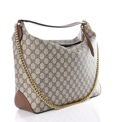Gucci GG Supreme Monogram Large Linea A Hobo Light Brown 2 of 10