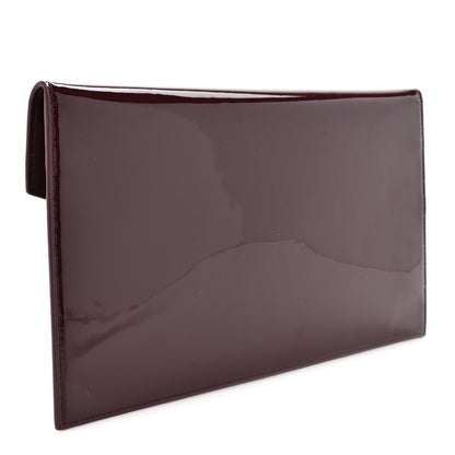 Saint Laurent Patent Calfskin Monogram Uptown Clutch Dark Red Wine 3 of 7