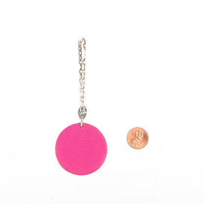 Hermes Chevre Mysore Pig Key Chain Pink Rose Shocking 2 of 5
