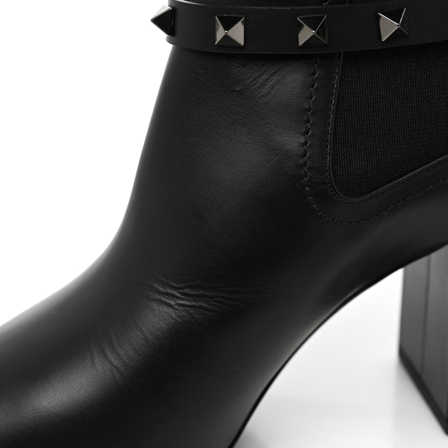 Calfskin Rockstud Chelsea 85mm Ankle Boots 39 Black