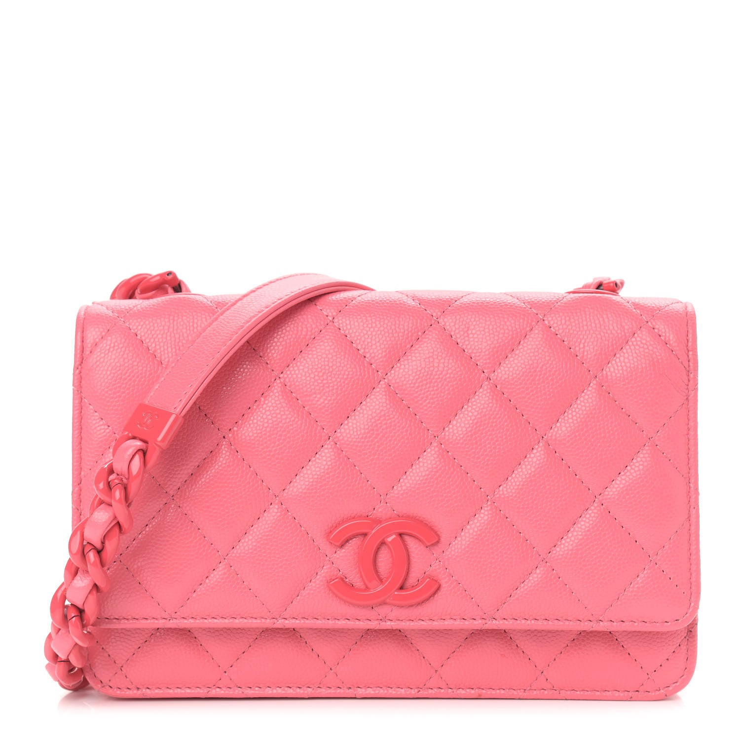 Chanel Caviar Quilted My Everything Wallet On Chain WOC Pink 1 of 11