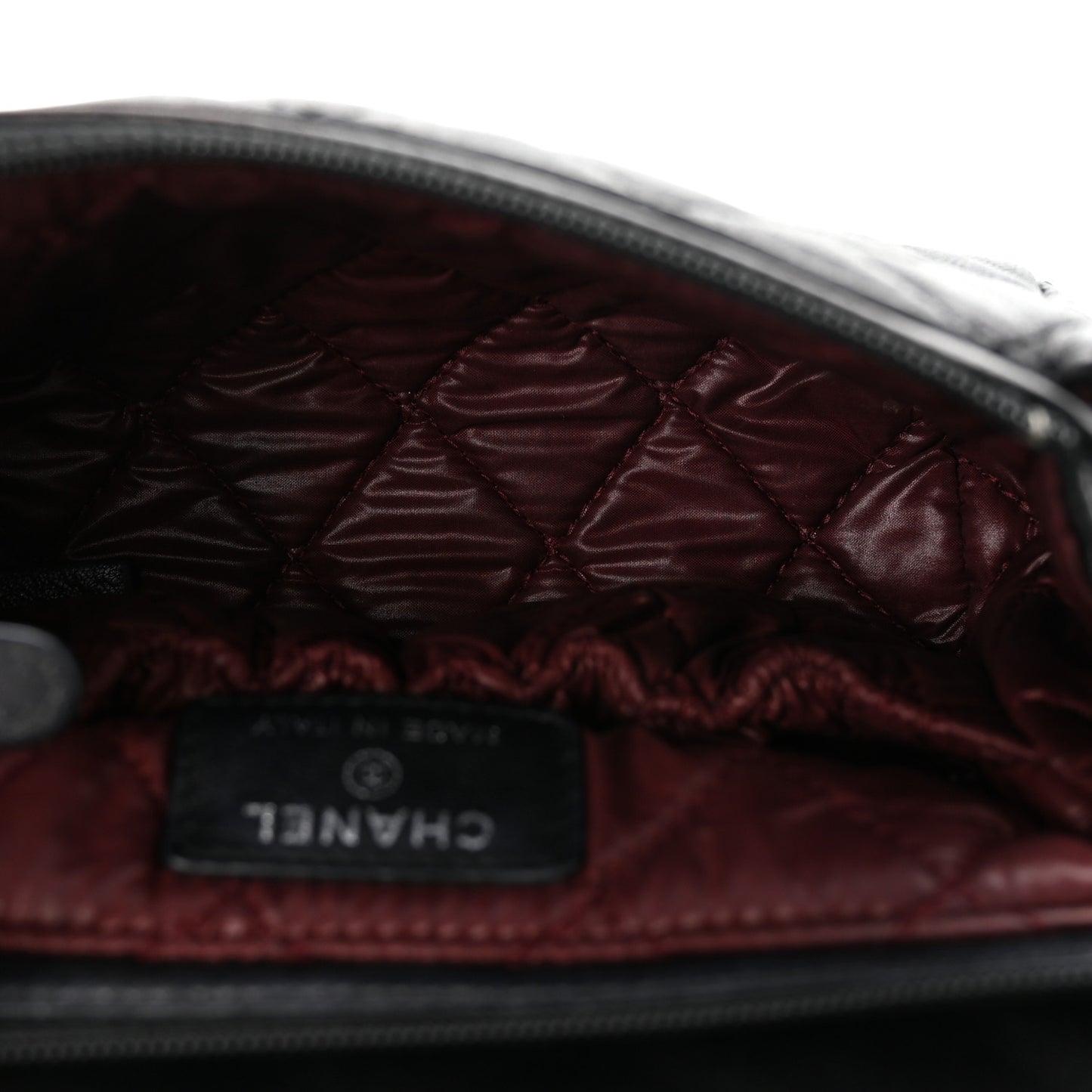 Lambskin Quilted Flap Cosmetic Case Black