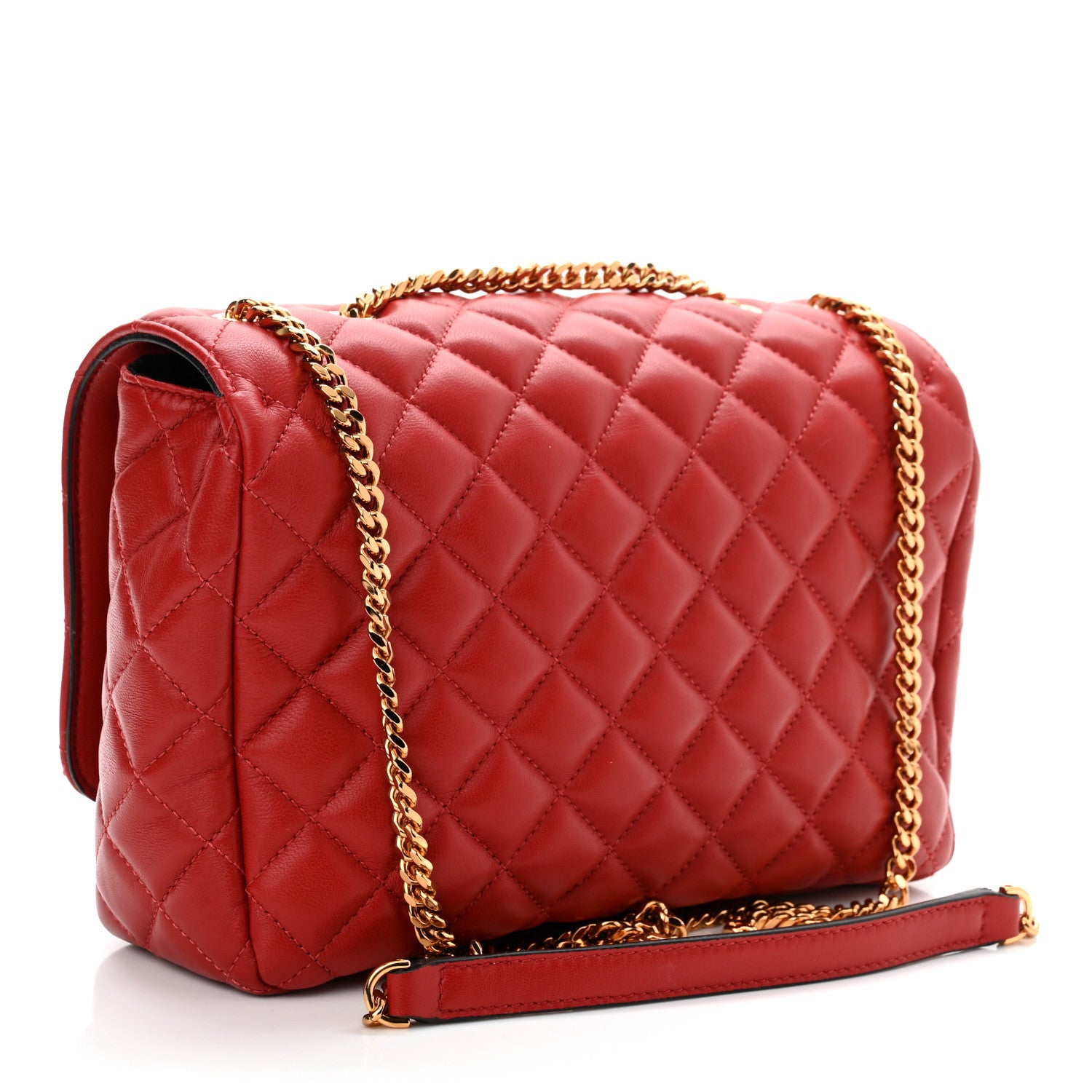 Versace Nappa Quilted Medusa Chain Crossbody Red 3 of 9