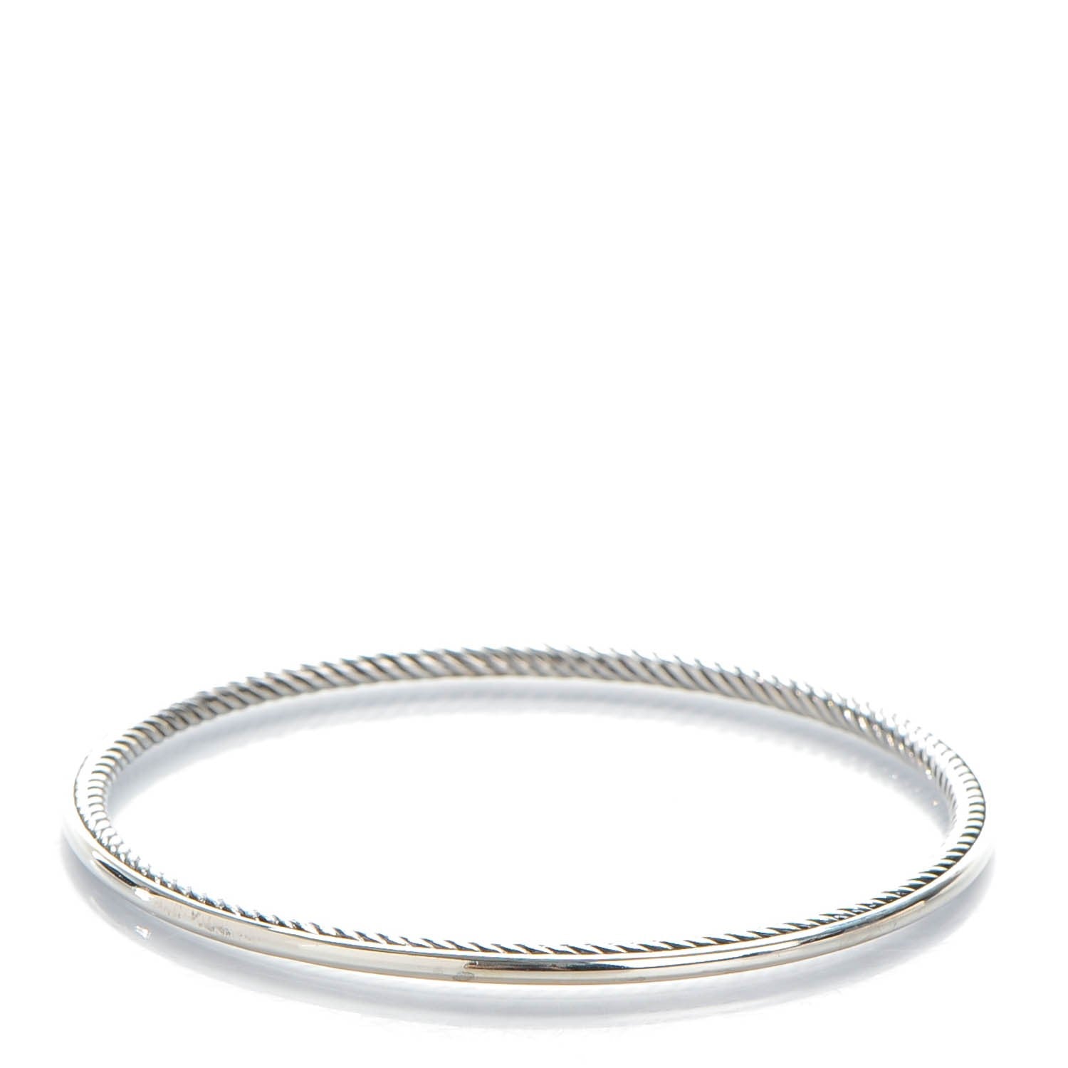 David Yurman Sterling Silver 3mm Cable Classics Bangle Bracelet 1 of 5