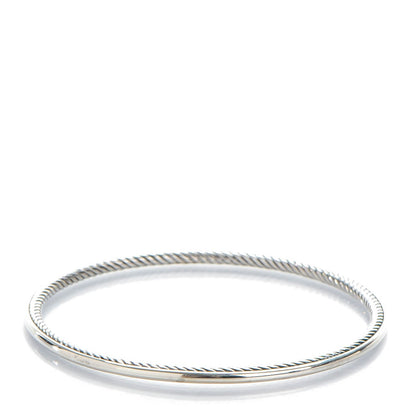David Yurman Sterling Silver 3mm Cable Classics Bangle Bracelet 1 of 5