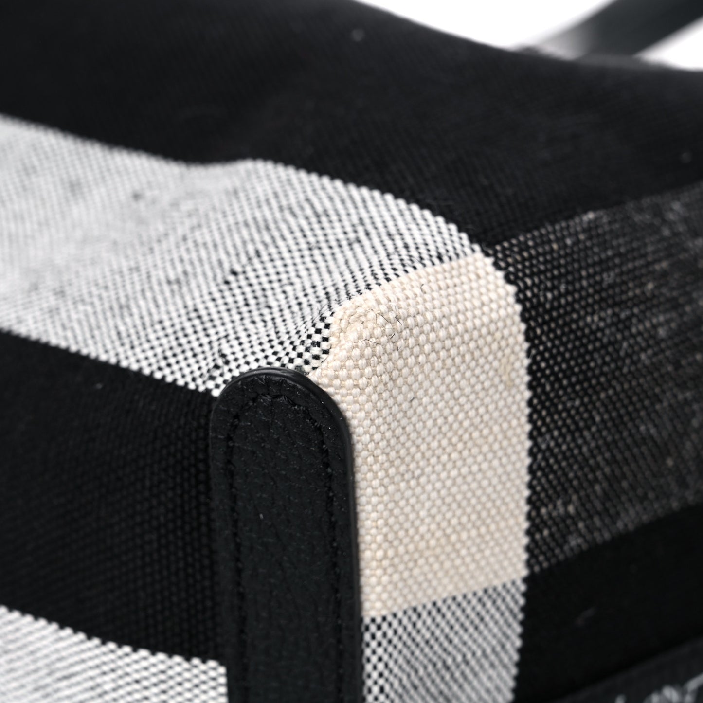 Coated Canvas Mega Check Large Reversible Doodle Tote Black White