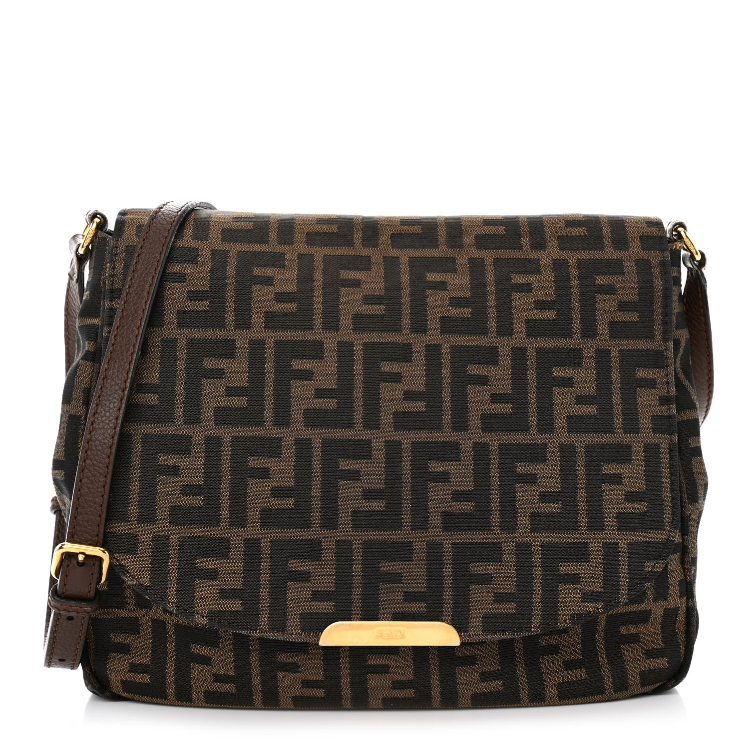 Fendi Zucca Vitello Artic Messenger Bag Tobacco Castagna 1 of 14