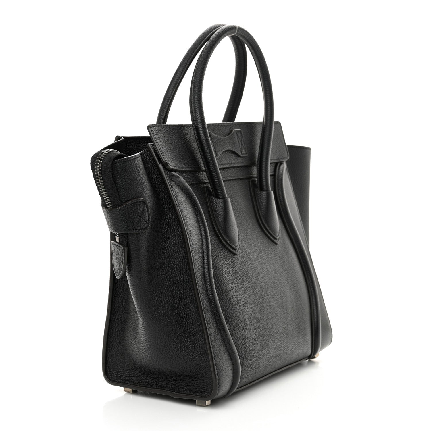 Celine Drummed Calfskin Micro Luggage Black 3 of 11