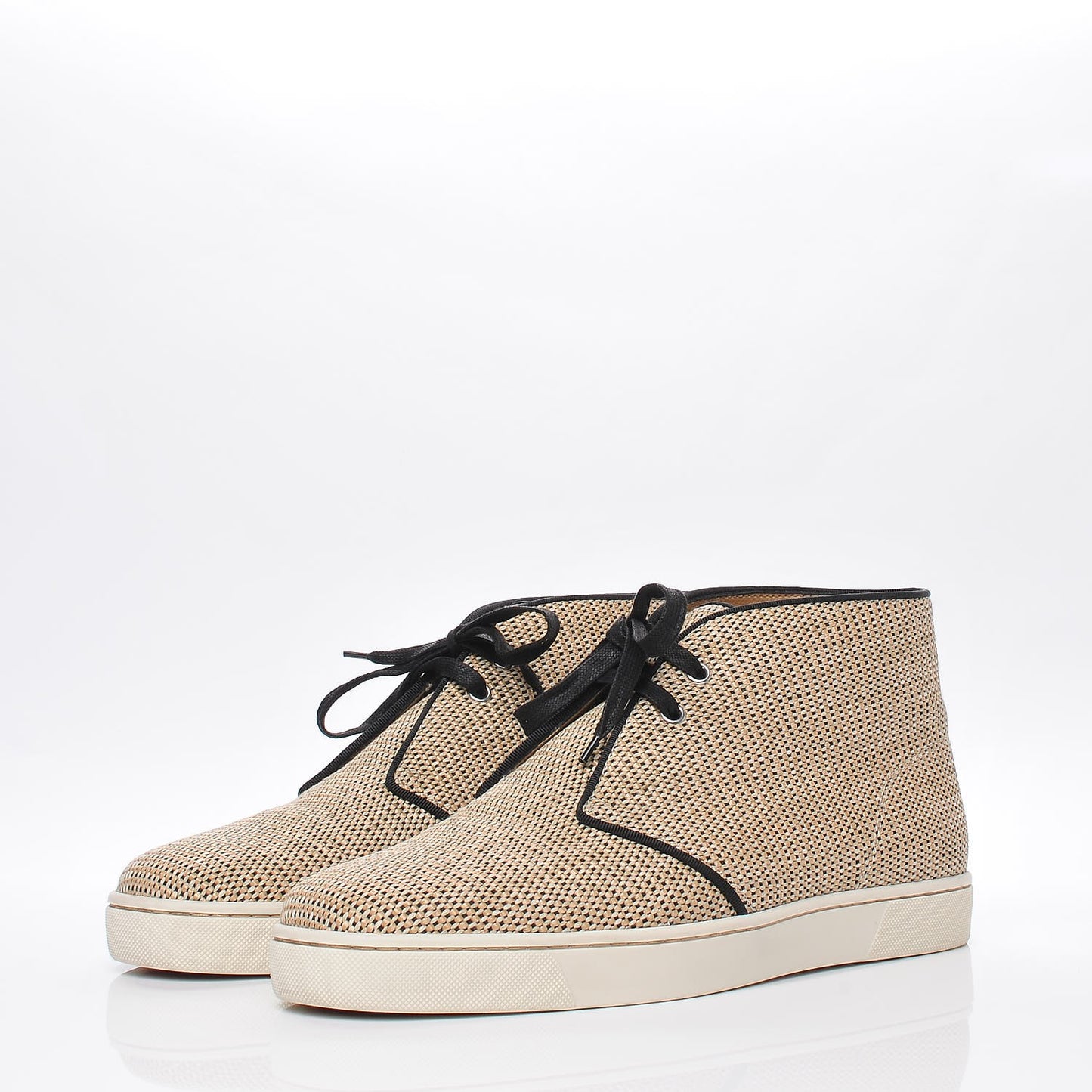Mens Cotton Rafia Nono Flat Sneakers 45 Beige Black