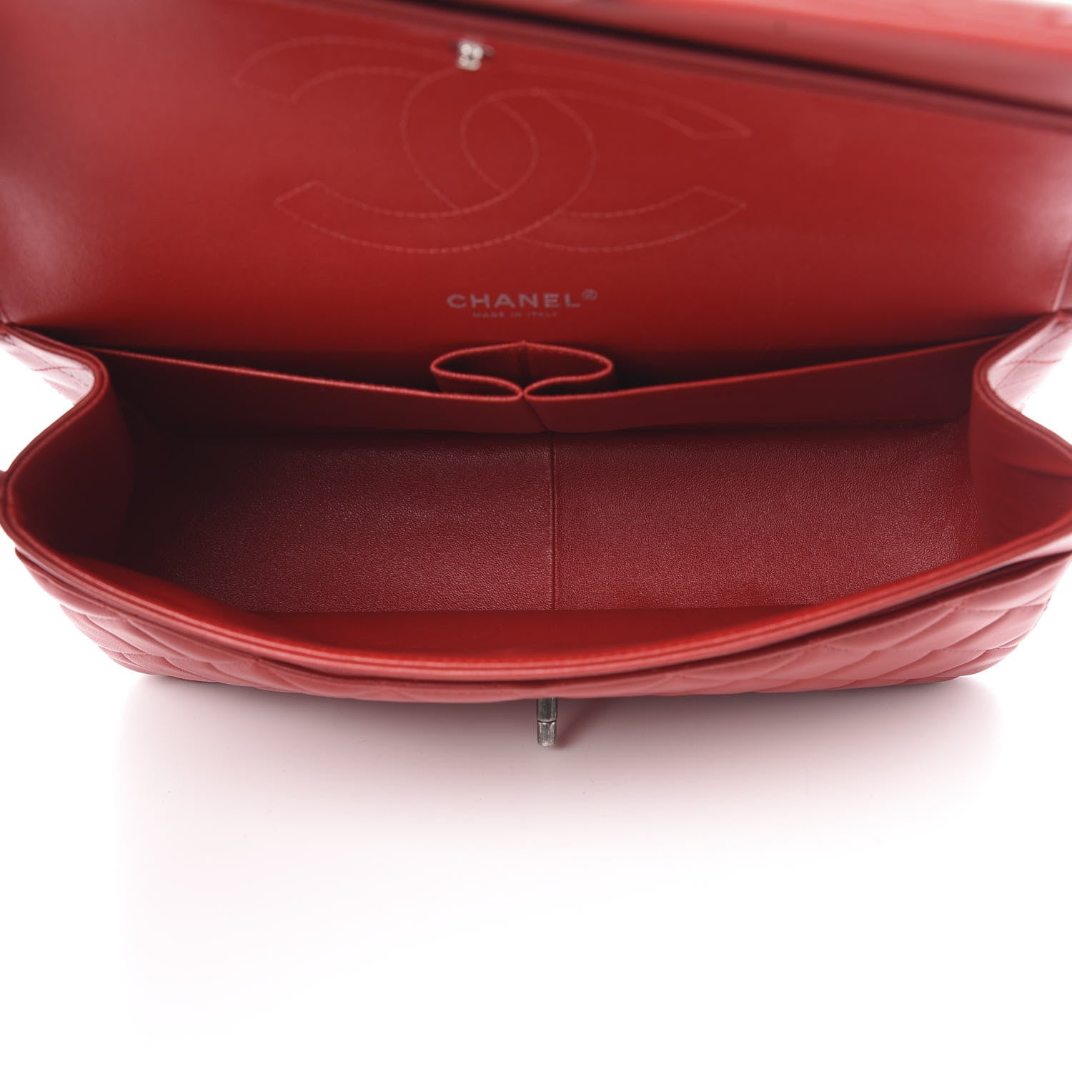 Chanel Lambskin Quilted Jumbo Double Flap Red 5 of 13