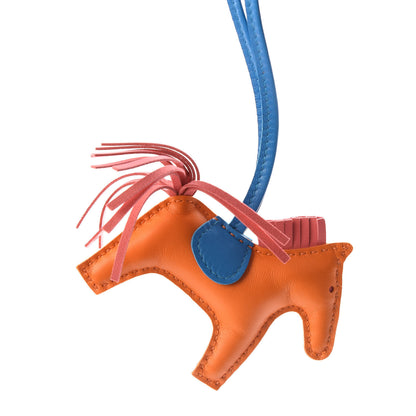 Hermes Milo Lambskin Grigri Rodeo Horse Bag Charm PM Orange Bleu Zanzibar Rose Azalee 3 of 4