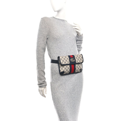 Gucci GG Supreme Monogram Web Small Ophidia Belt Bag 90 36 Beige Navy 2 of 10