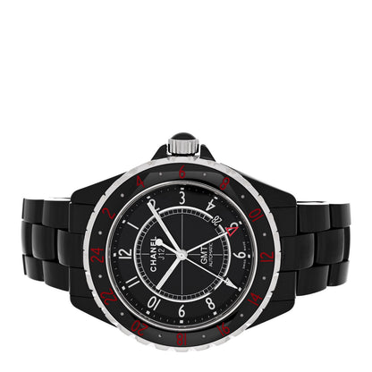 Chanel Stainless Steel Ceramic 41mm J12 GMT Automatic Watch Black 2 of 4