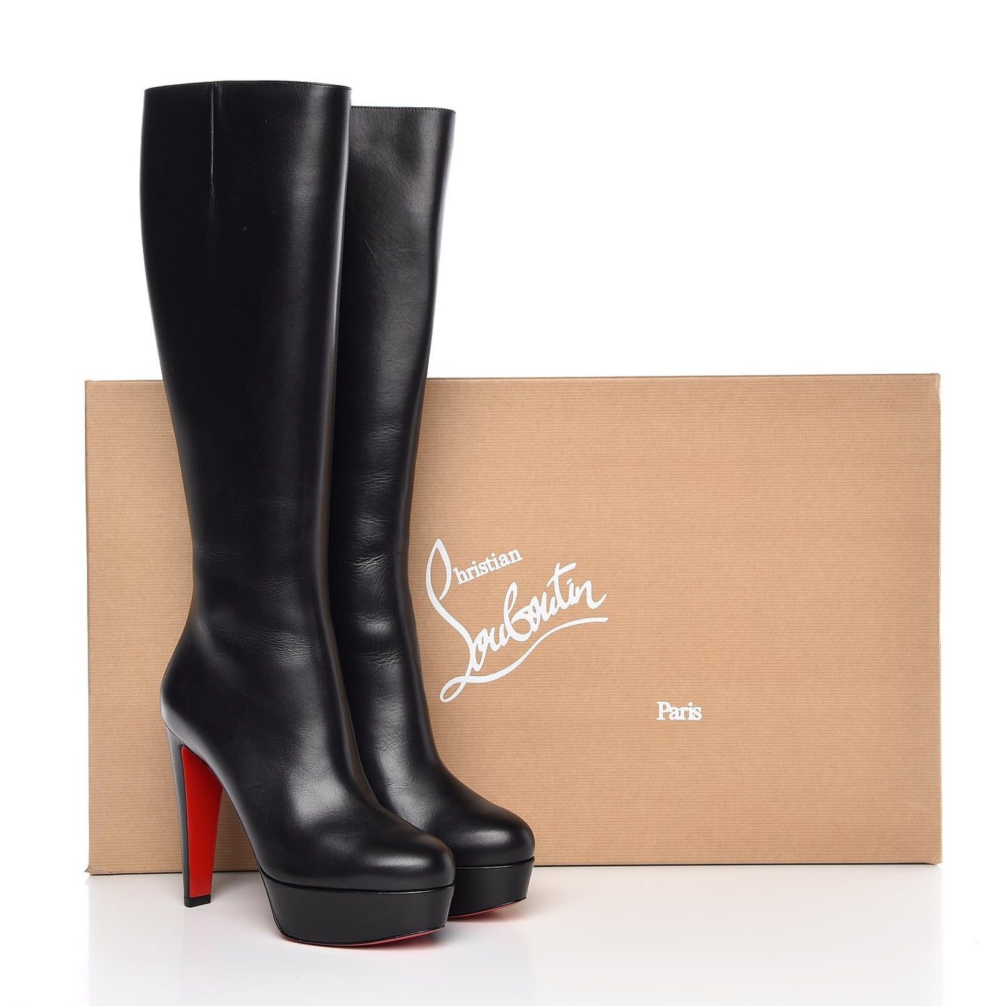 Shiny Calfskin Lady 120 Boot 39 Black
