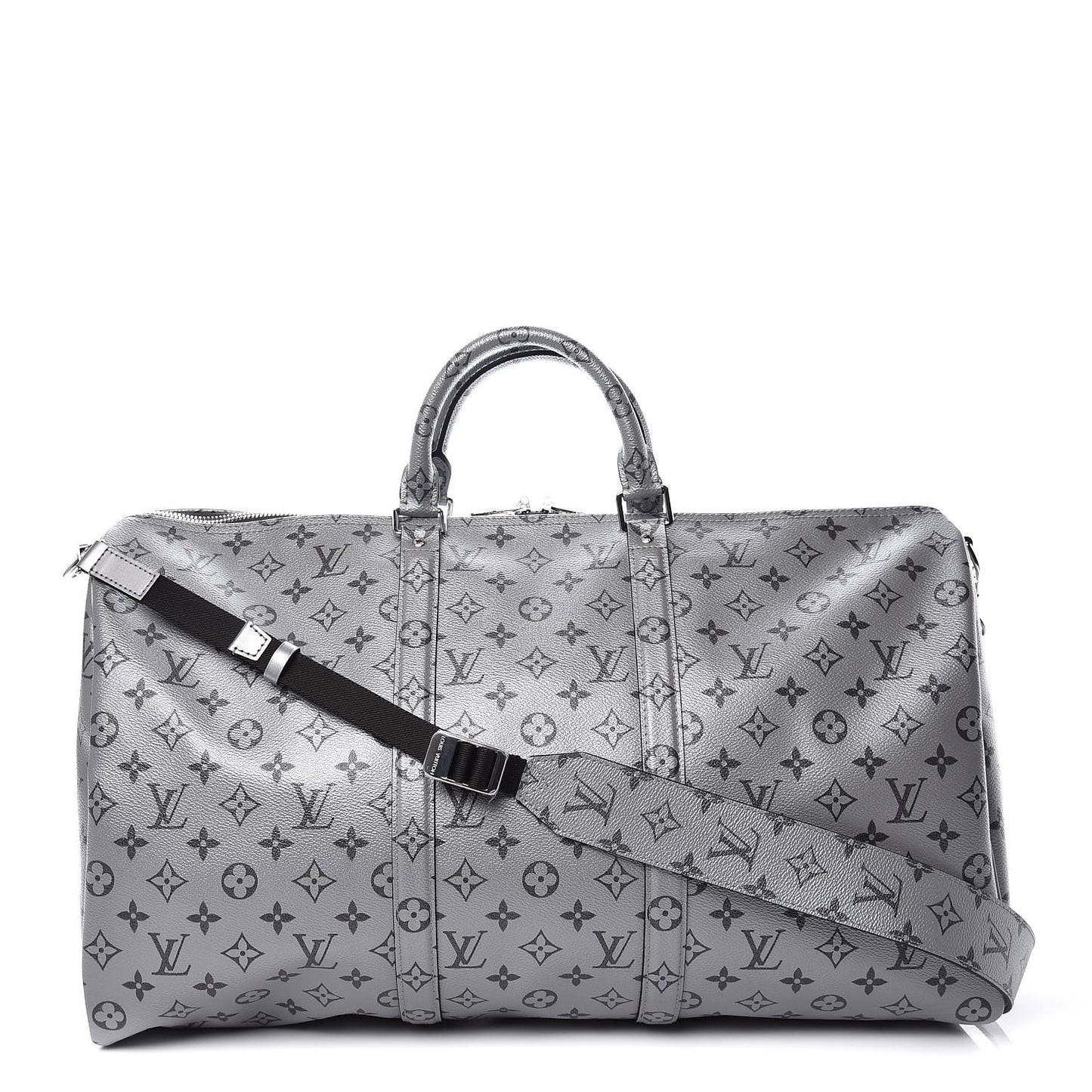 Metallic Monogram Keepall Bandouliere 50 Silver