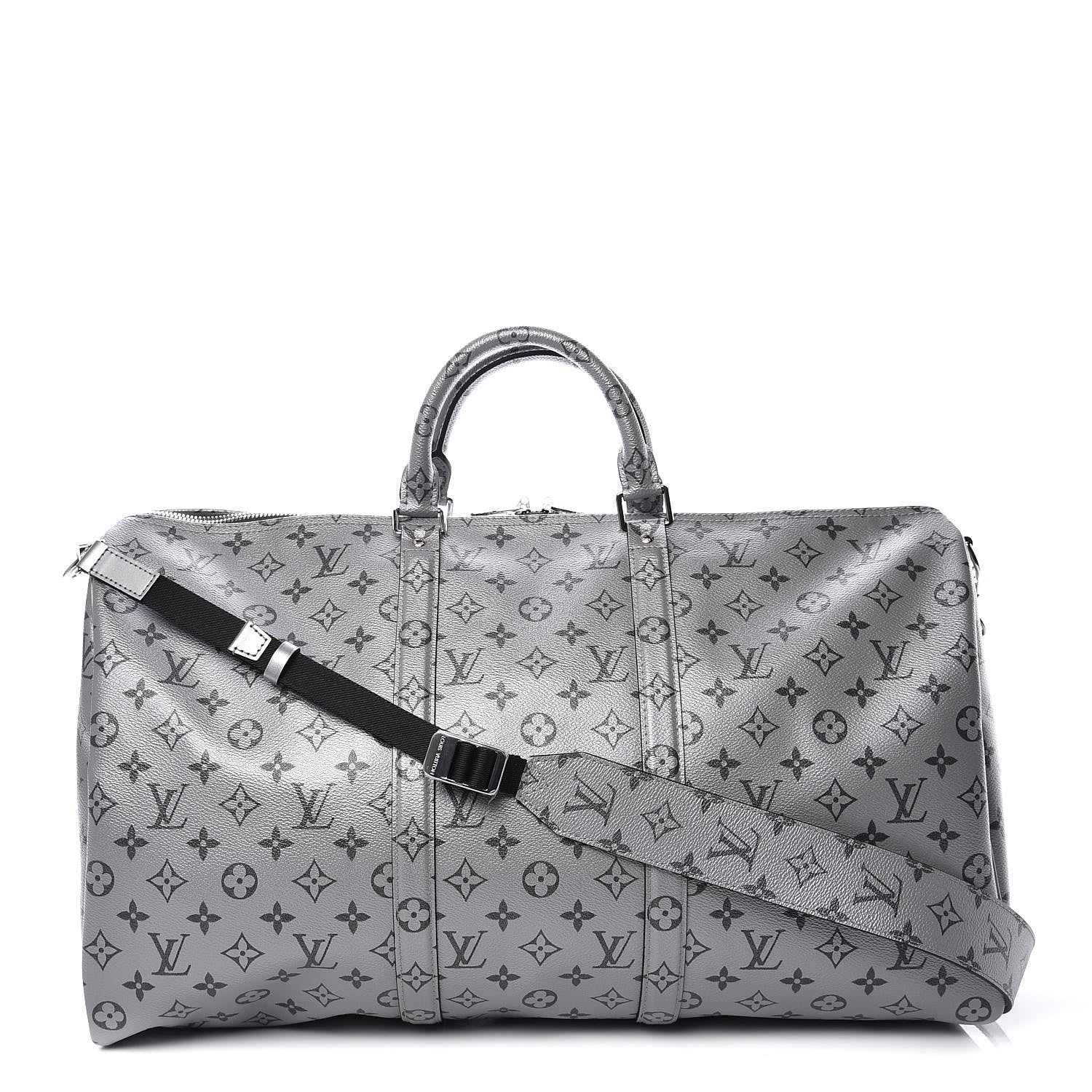 Louis Vuitton Metallic Monogram Keepall Bandouliere 50 Silver 1 of 14