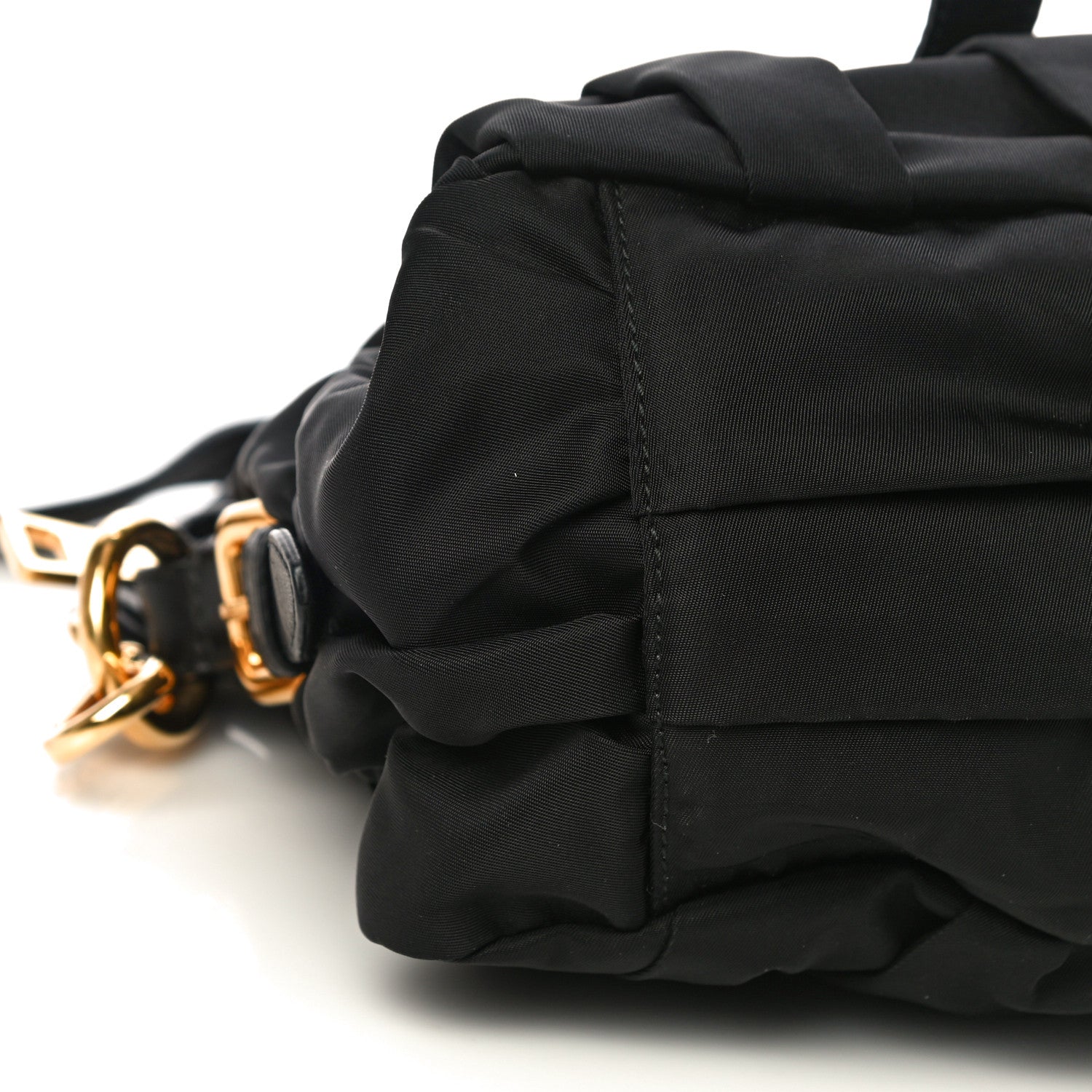 Prada Tessuto Nylon Nappa Gaufre Shopping Satchel Black 4 of 8