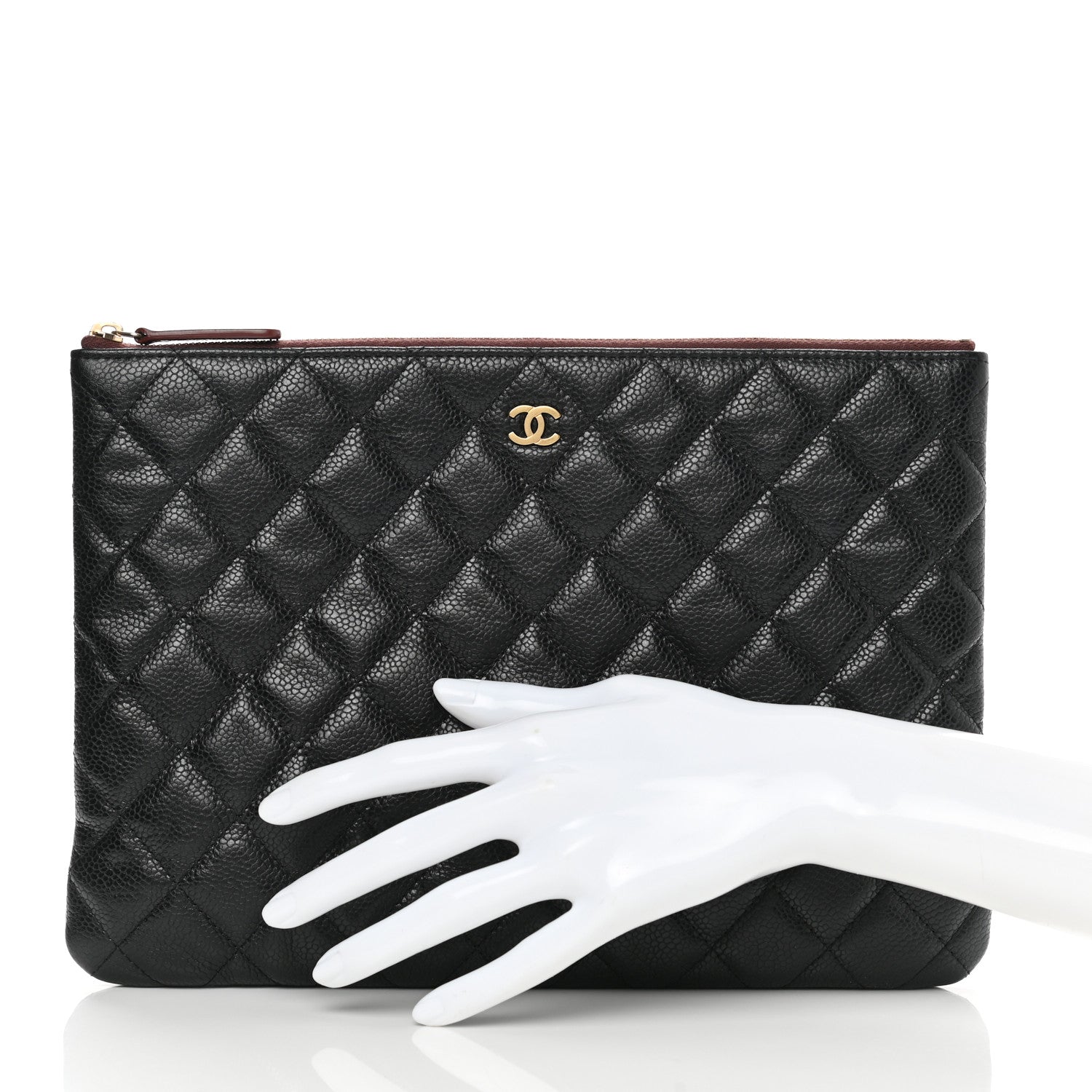 Chanel Caviar Quilted Medium Cosmetic Case Black 2 of 7