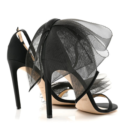 Jimmy Choo Grosgrain Aveline Bow 100 Sandals 40 Black 5 of 8