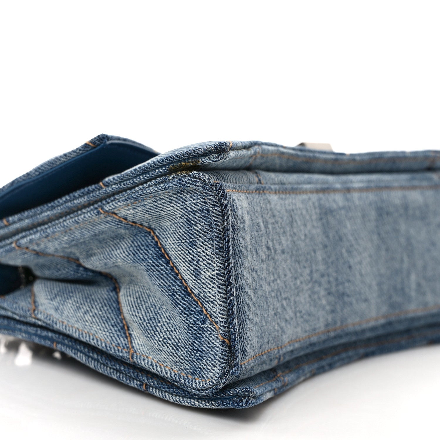 Balenciaga Washed Denim Quilted Small Crush Chain Bag Denim Blue 4 of 11