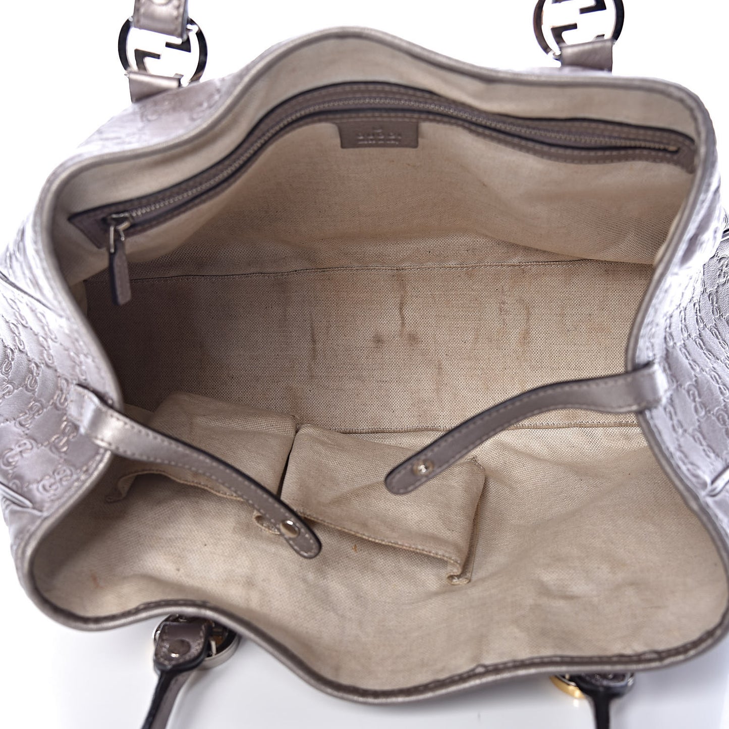 Metallic Guccissima Medium GG Twins Tote Mauve