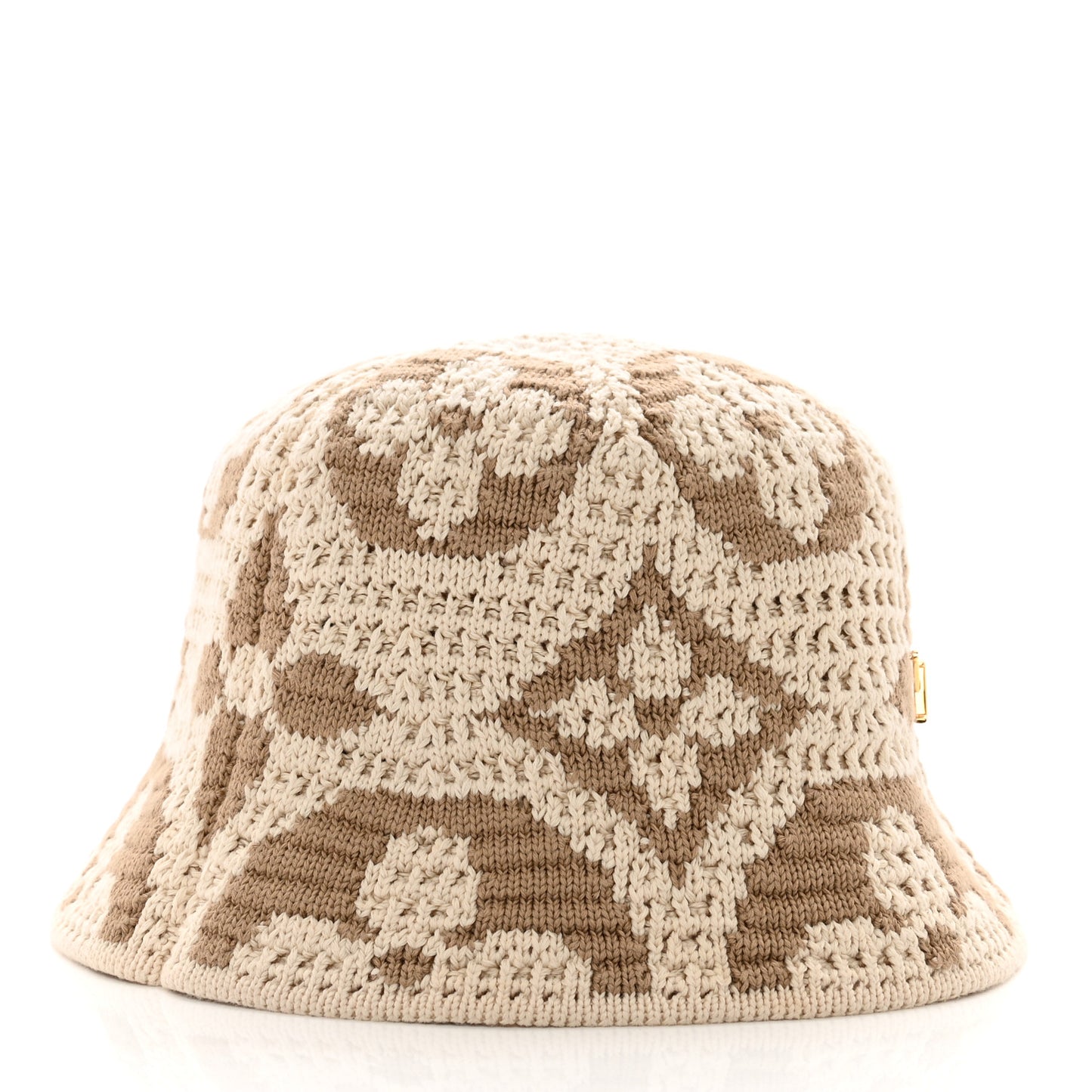 Knit Monogram Flowers LV Seaview Bucket Hat S Beige