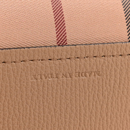 Burberry Grainy Calfskin Haymarket Check Medium Reversible Tote Camel 11 of 20