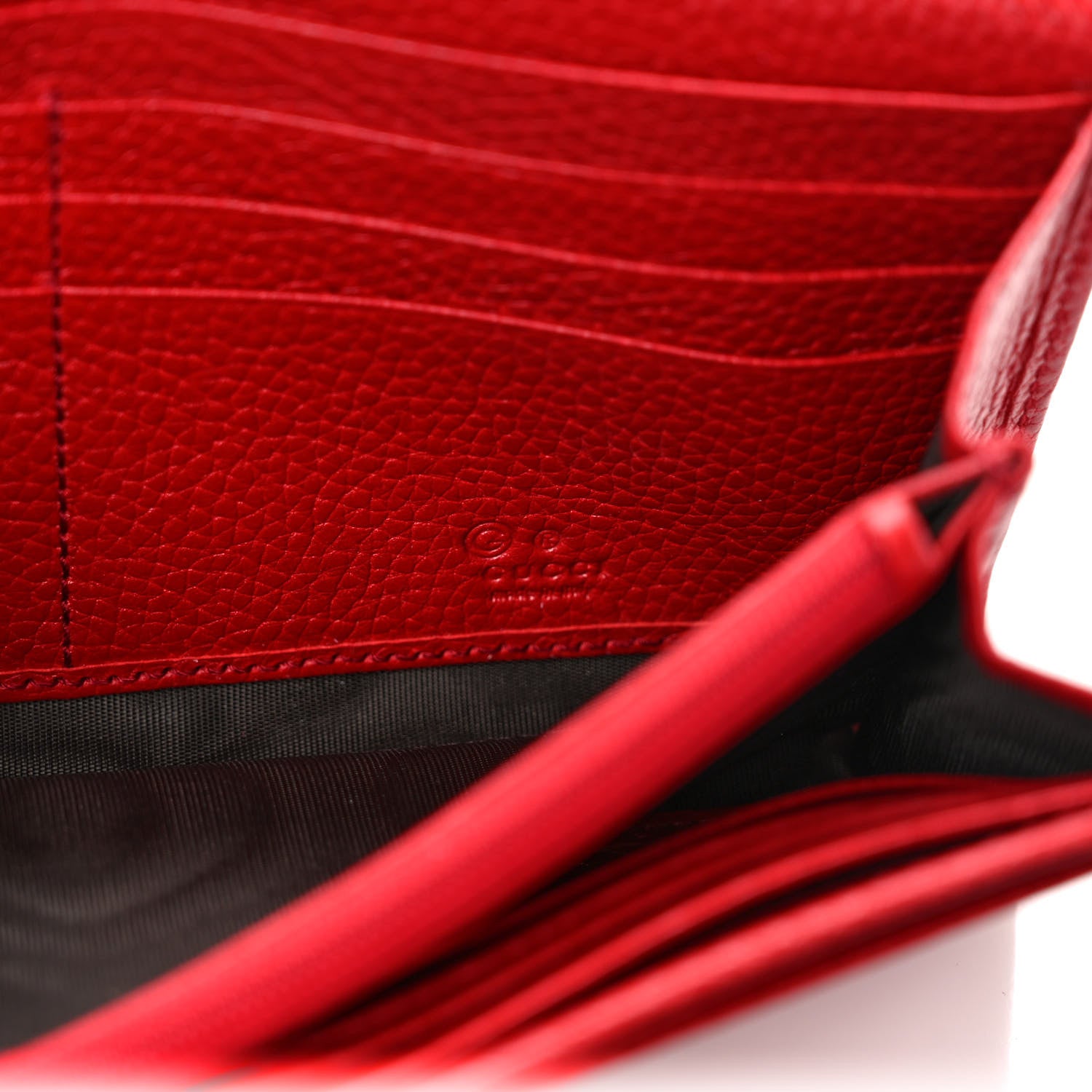 Gucci Pebbled Calfskin Large Soho Continental Wallet Red 6 of 7
