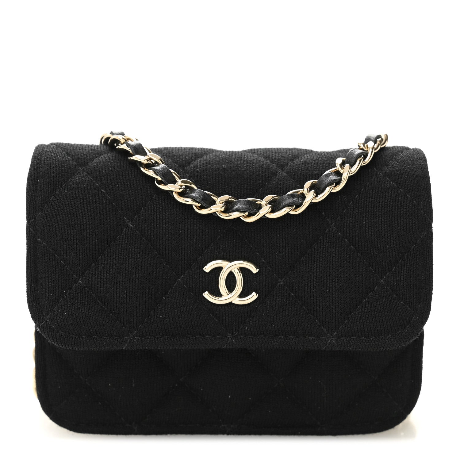Chanel Jersey Quilted Micro Mini Flap Black 1 of 11