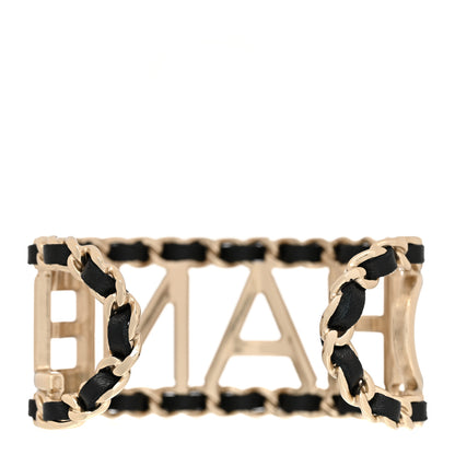 Chanel Lambskin Vintage Allure Cuff Bracelet M Black Gold 3 of 6