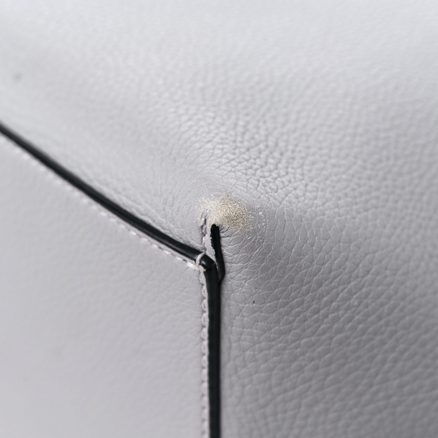 Grained Calfskin Rockstud Shoulder Tote Perla