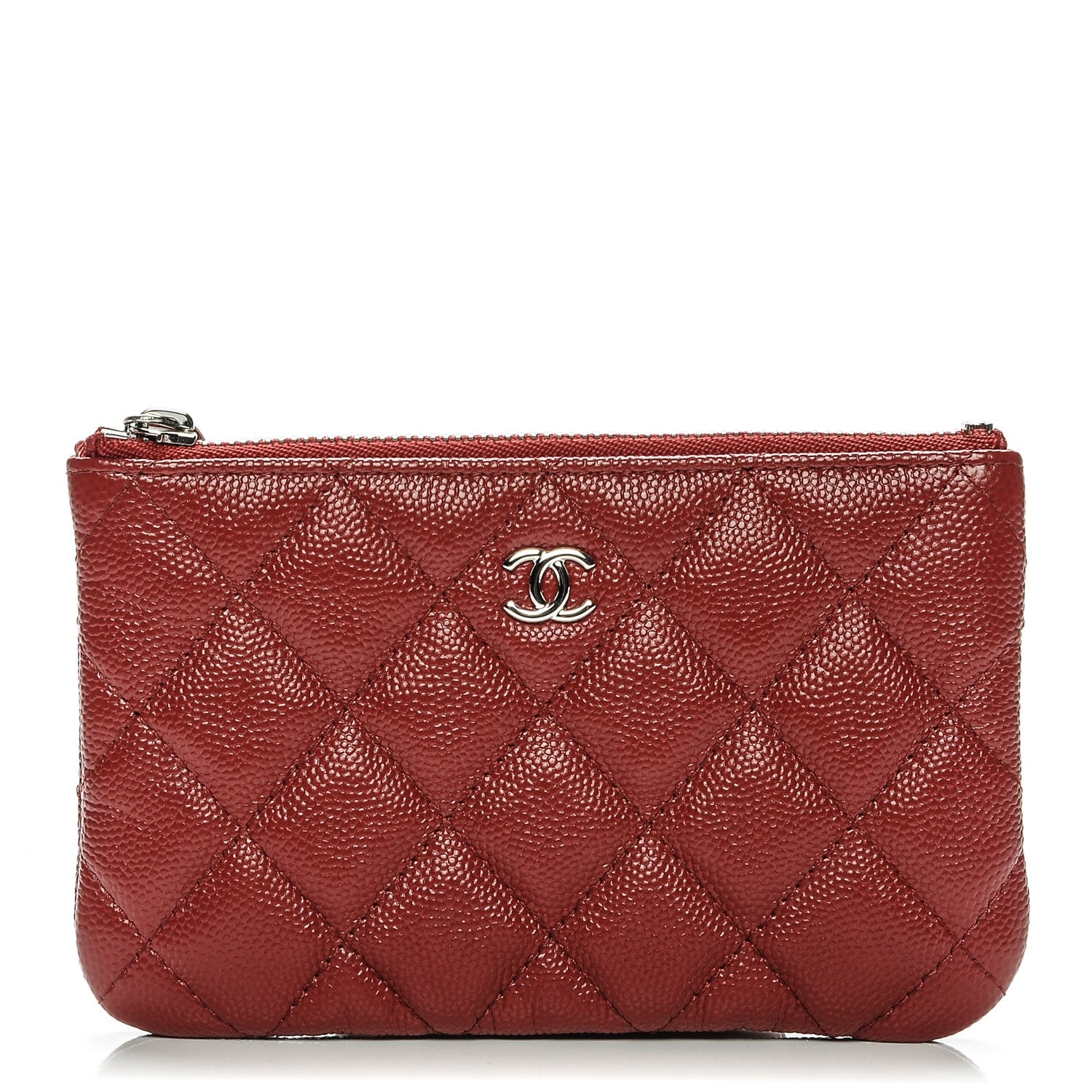 Chanel Caviar Quilted Small Cosmetic Case Dark Red 1 of 7