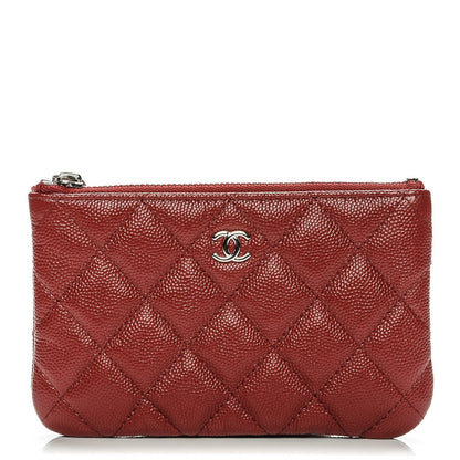 Chanel Caviar Quilted Small Cosmetic Case Dark Red 1 of 7