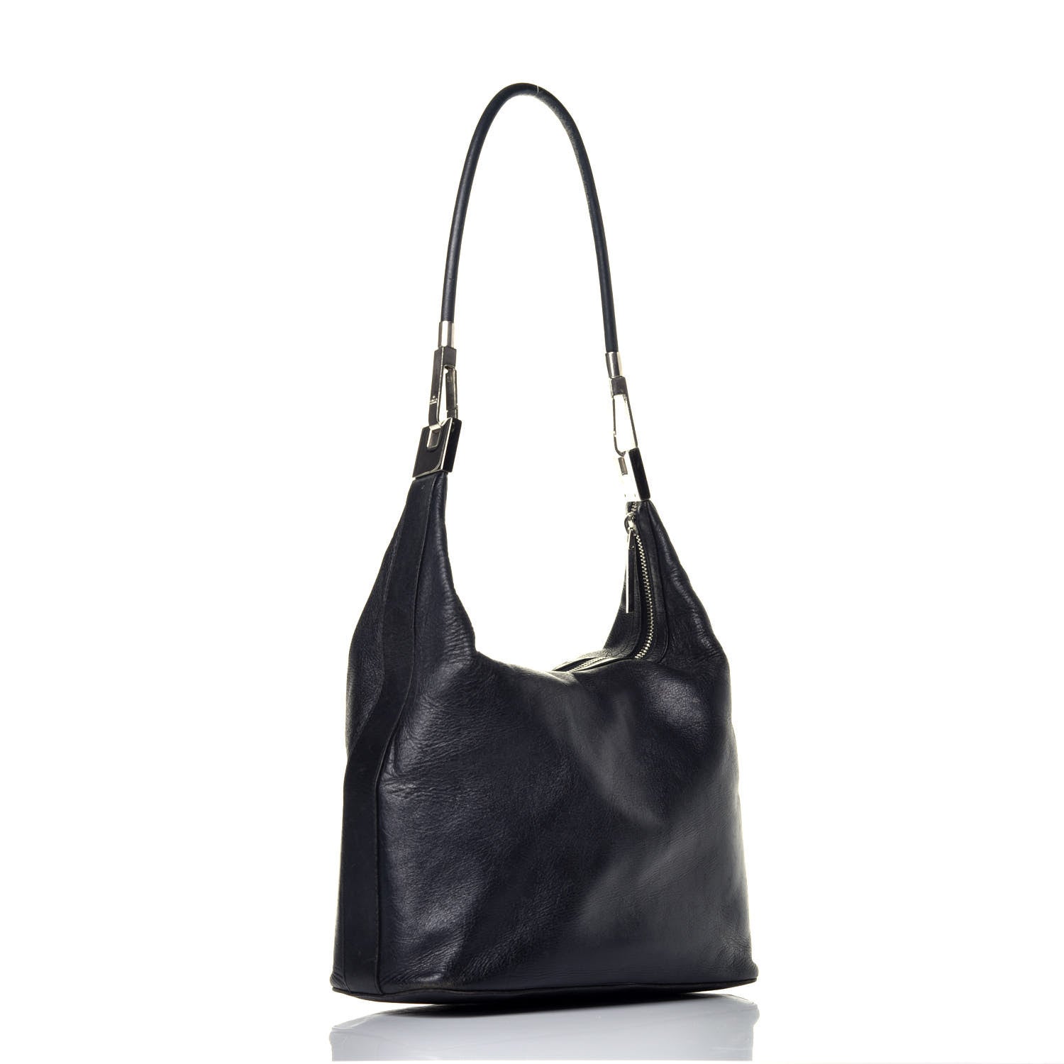 Gucci Calfskin GG Small Clasp Hobo Black 3 of 9