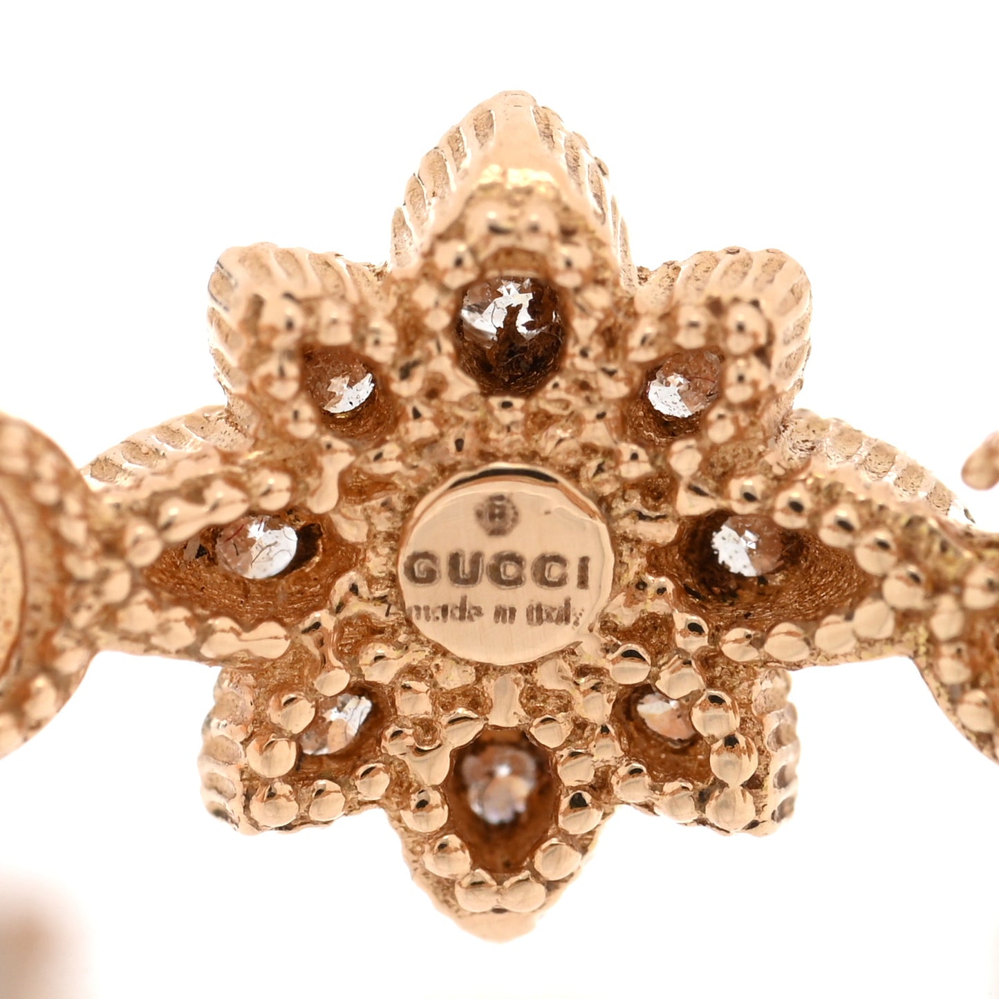 18K Rose Gold Diamond GG Flora Ring 54 7