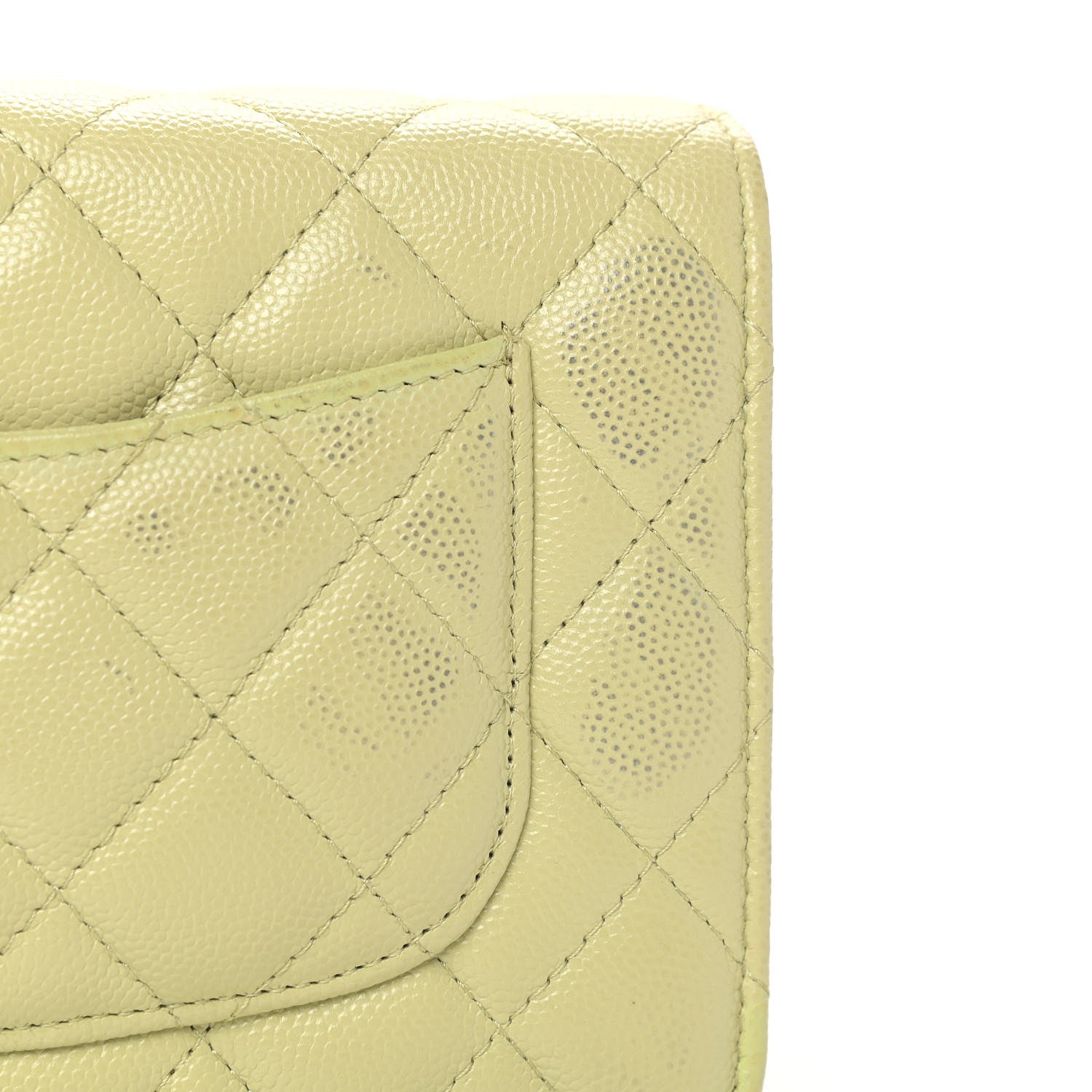 Chanel Caviar Quilted French New Wave Chain CC Wallet On Chain WOC Light Green 12 of 12