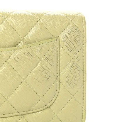 Chanel Caviar Quilted French New Wave Chain CC Wallet On Chain WOC Light Green 12 of 12
