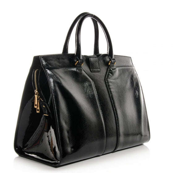 Saint Laurent Textured Patent Leather Large Cabas Chyc Black 3 of 8