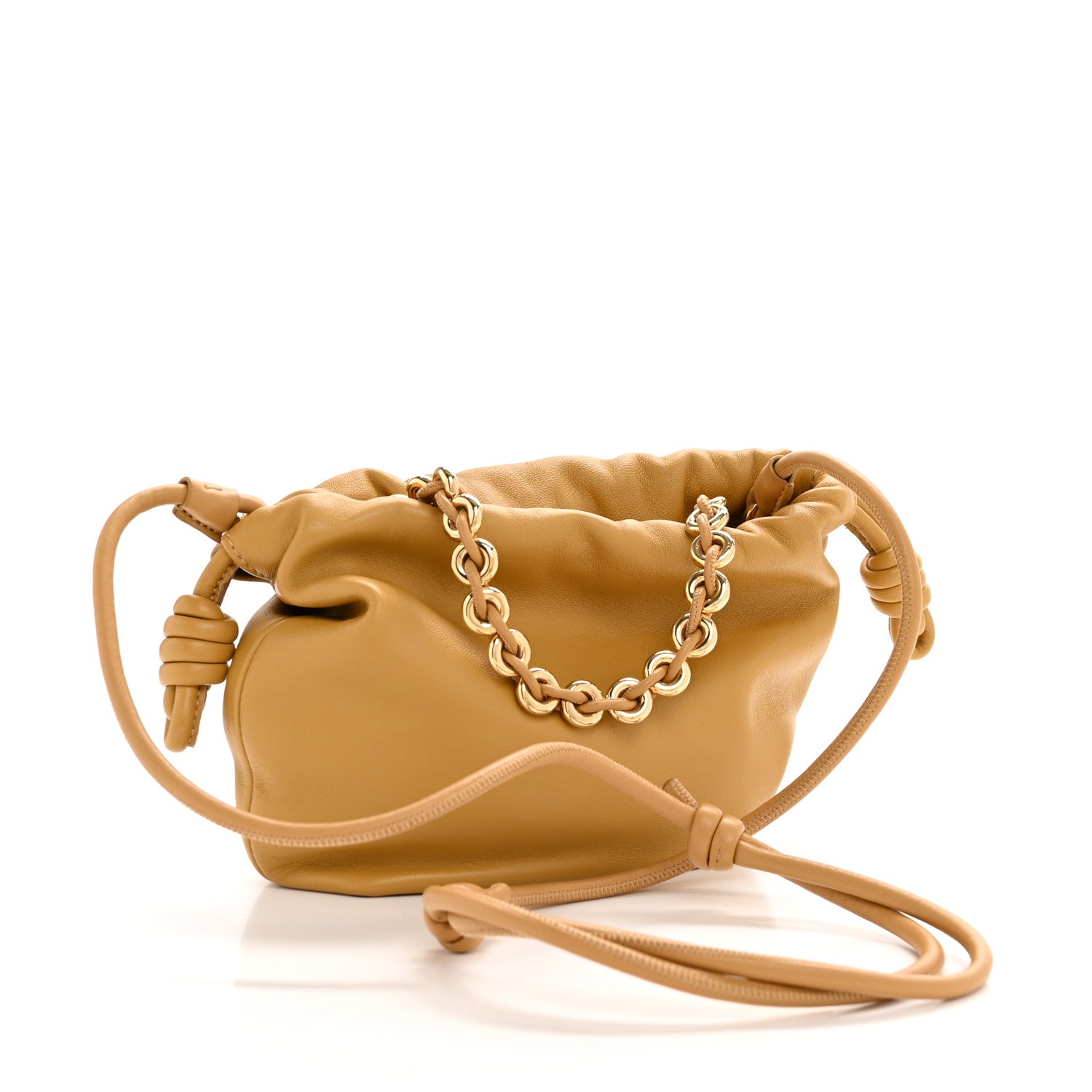 Loewe Mellow Nappa Donut Chain Mini Flamenco Knot Clutch Sahara 3 of 11