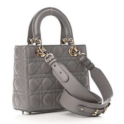 Christian Dior Lambskin Cannage Small My ABCDior Lady Dior Grey 3 of 10