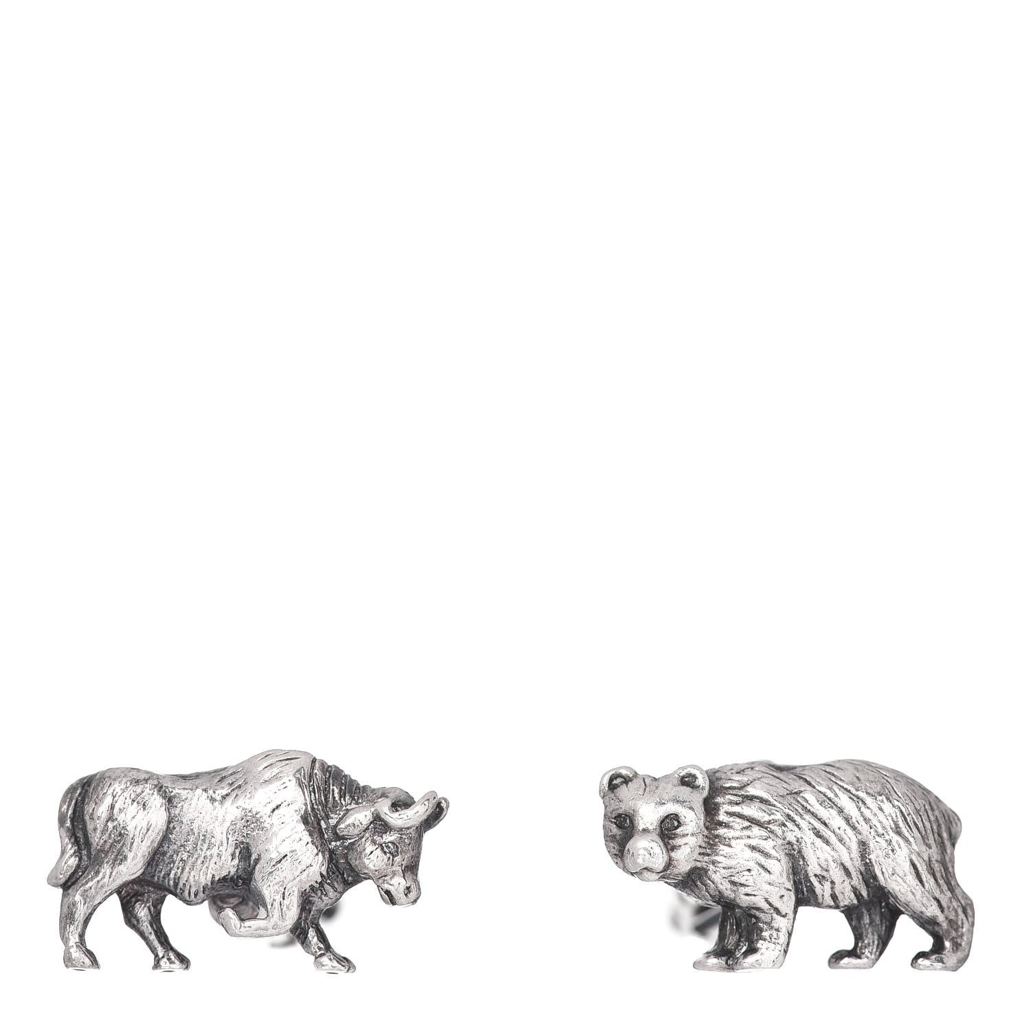 Tiffany Sterling Silver Bear And Bull Cufflinks 1 of 4