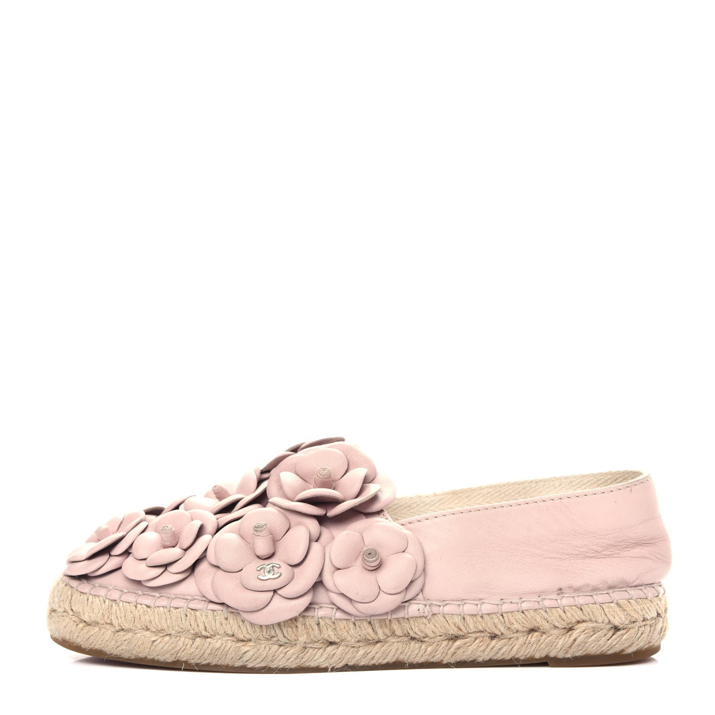 Lambskin Camellia CC Espadrilles 36 Pink