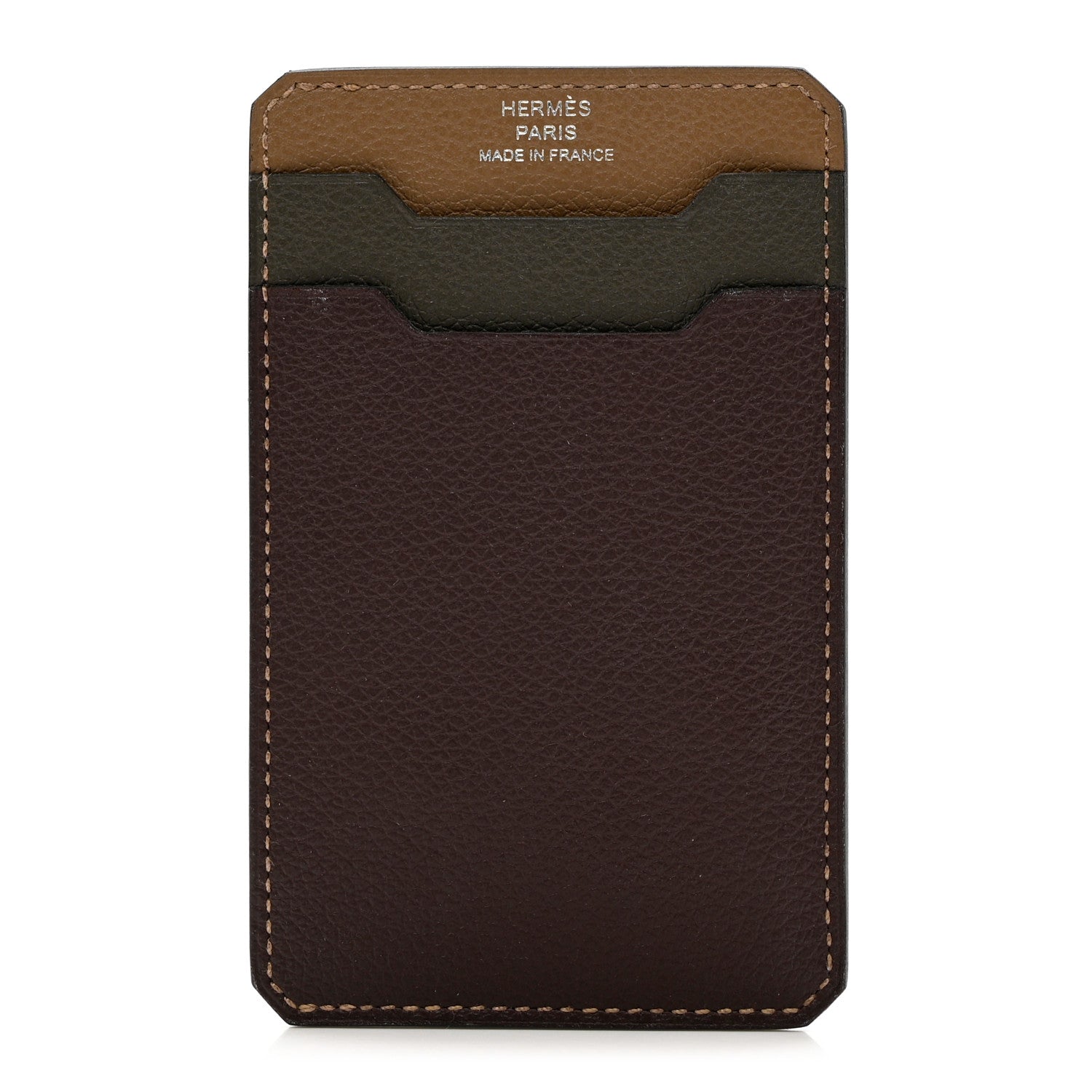 Hermes Evercolor City 3CC Colorblock Card Holder Rouge Sellier Vert Anglais Chai 1 of 6