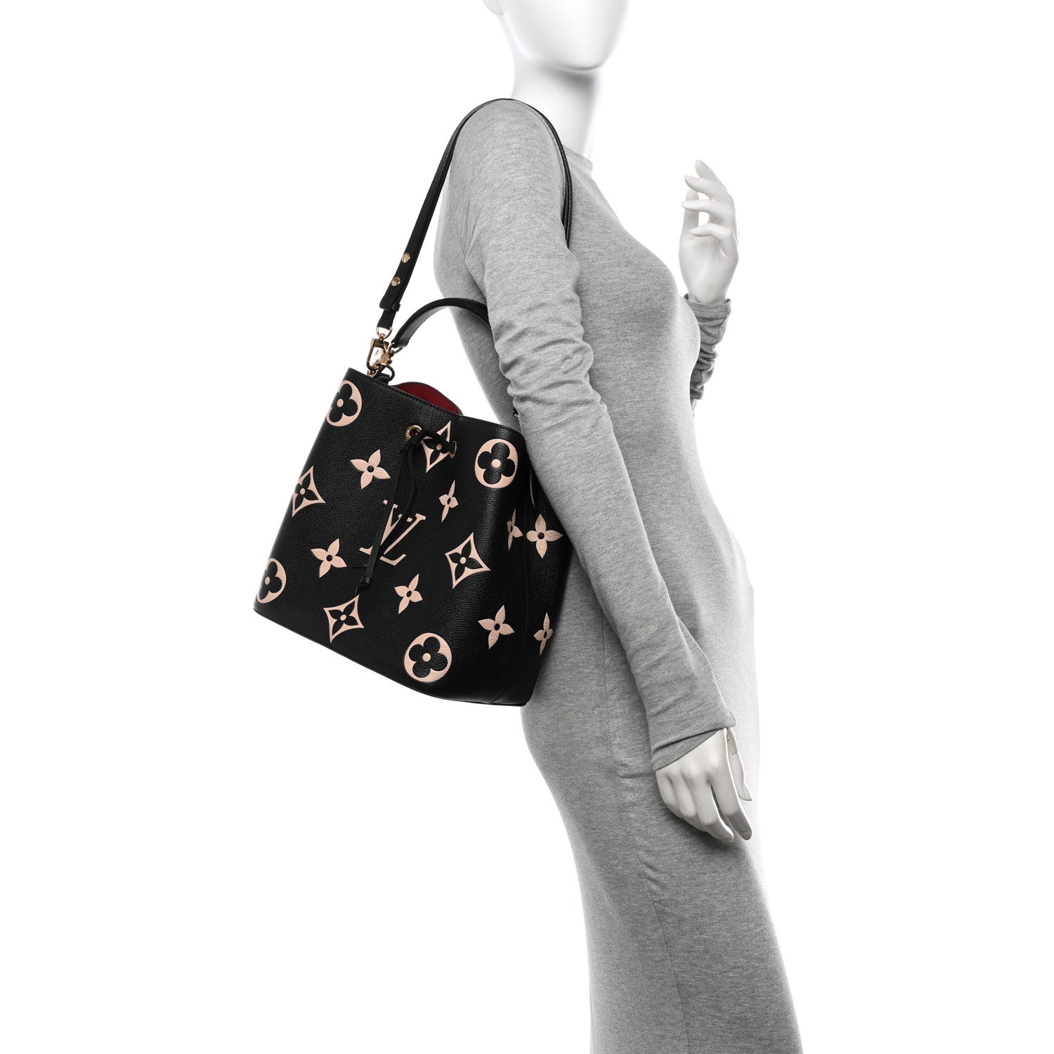 Louis Vuitton Empreinte Monogram Giant Neonoe MM Black Beige 2 of 14