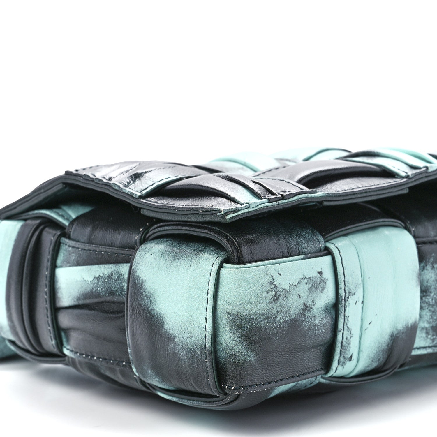 Bottega Veneta Foulard Tie Dye Maxi Intrecciato Padded Cassette Crossbody Bag Celadon Inkwell 11 of 12