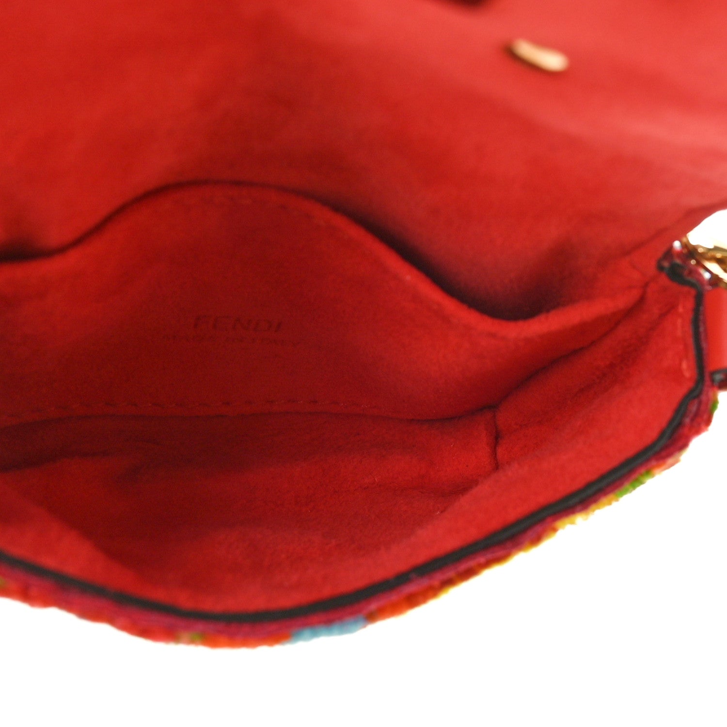 Fendi Velvet Marble Nano Maxi Buckle Baguette Charm Rosso Multicolor 5 of 9