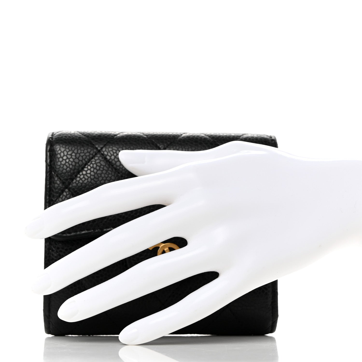 Chanel Caviar Quilted Compact Flap Wallet Black 2 of 9