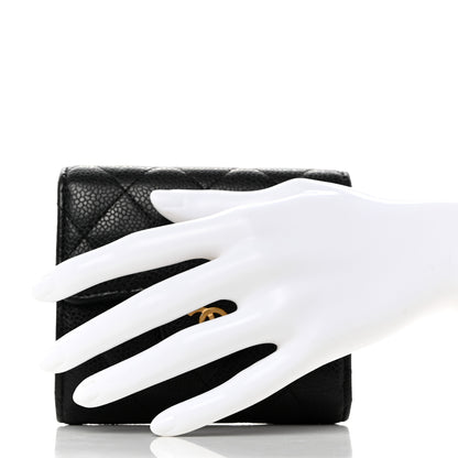 Chanel Caviar Quilted Compact Flap Wallet Black 2 of 9