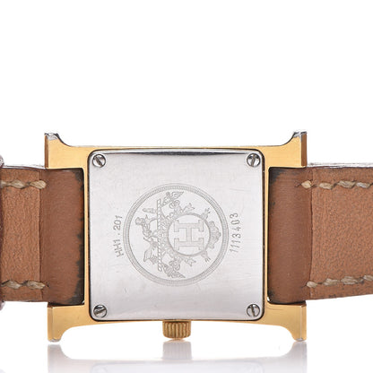 Hermes Stainless Steel Epsom 21mm Heure H Hour Quartz Watch Gold 5 of 11